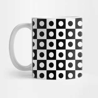 Black and White Polka Dot Patchwork Pattern Mug